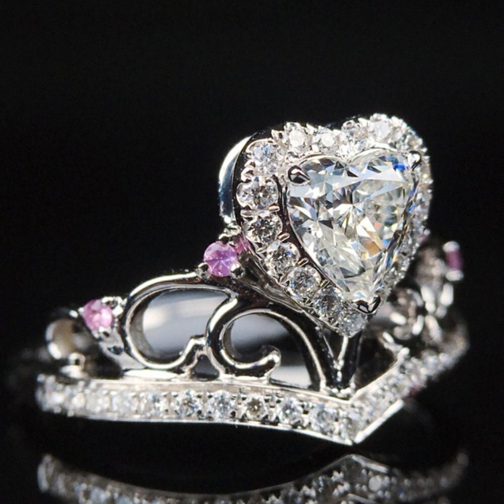 💥Prinecess Heart Shape Twisted Beautiful 925 Silver Plated  for WomenUNVN12160 - Picture 2 of 9